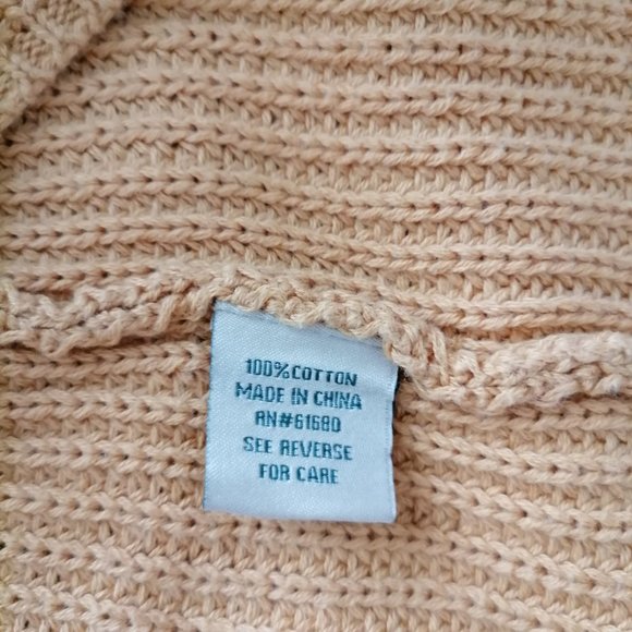 525 America Womens Yellow Crewneck Back Slit Chunky Knit Sweater Size L - Picture 7 of 8